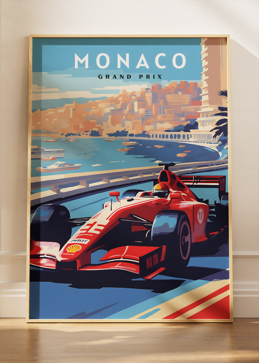 Monaco Grand Prix Formula Racing Poster & Canvas Print | Coastal Motorsport Wall Art