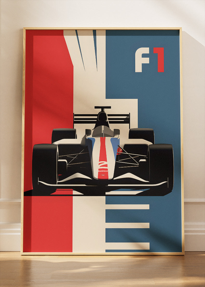 Formula 1 Minimalist Racing Poster & Canvas | Modern F1 Wall Art Print