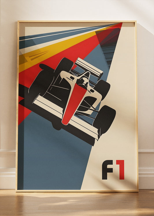 Formula 1 Retro Modern Poster & Canvas | Minimal F1 Racing Wall Art