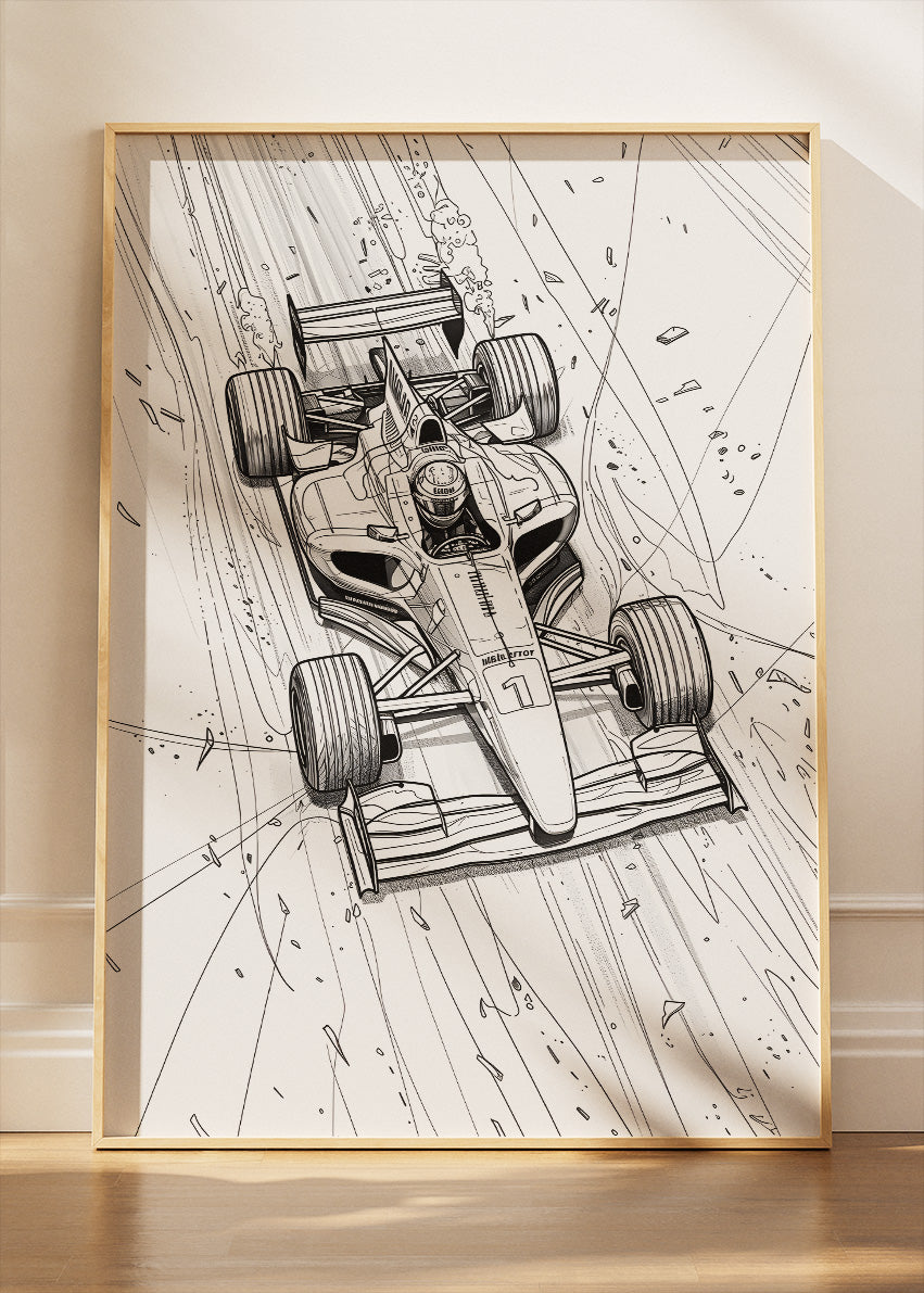 Formula 1 Line Art Poster & Canvas | Minimal Motorsport Sketch Wall Art