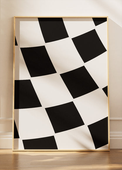 Checkered Flag Racing Poster & Canvas | Minimalist Motorsport Wall Art