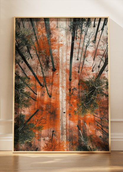 Autumn Forest Aerial Path Landscape Canvas & Poster Print – AI PRINT LAB