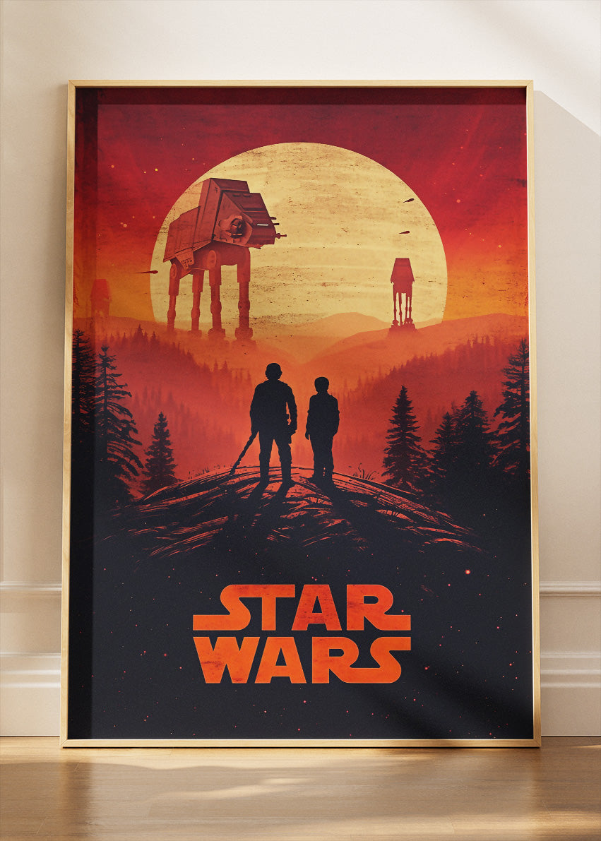 Star Wars Sunset AT-AT Silhouette Portrait Canvas & Poster Print – AI PRINT LAB