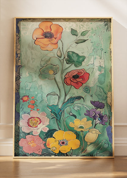 Vintage Botanical Floral Garden Illustration Canvas & Poster Print – AI PRINT LAB