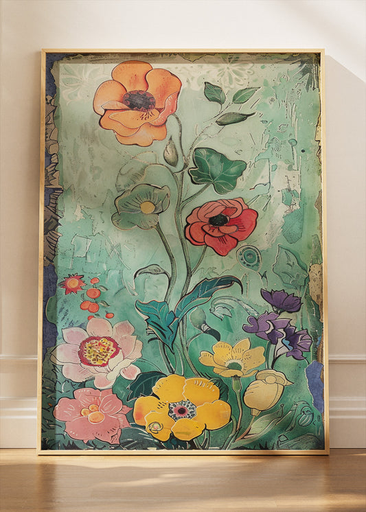 Vintage Botanical Floral Garden Illustration Canvas & Poster Print – AI PRINT LAB