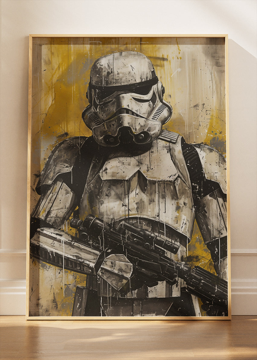 Stormtrooper Vintage Grunge Portrait Canvas & Poster Print – AI PRINT LAB