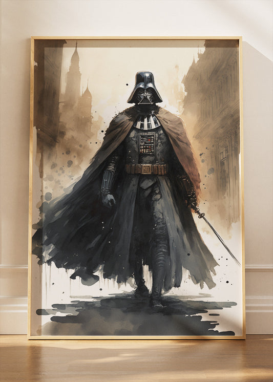 Darth Vader Urban Watercolor Portrait Canvas & Poster Print – AI PRINT LAB
