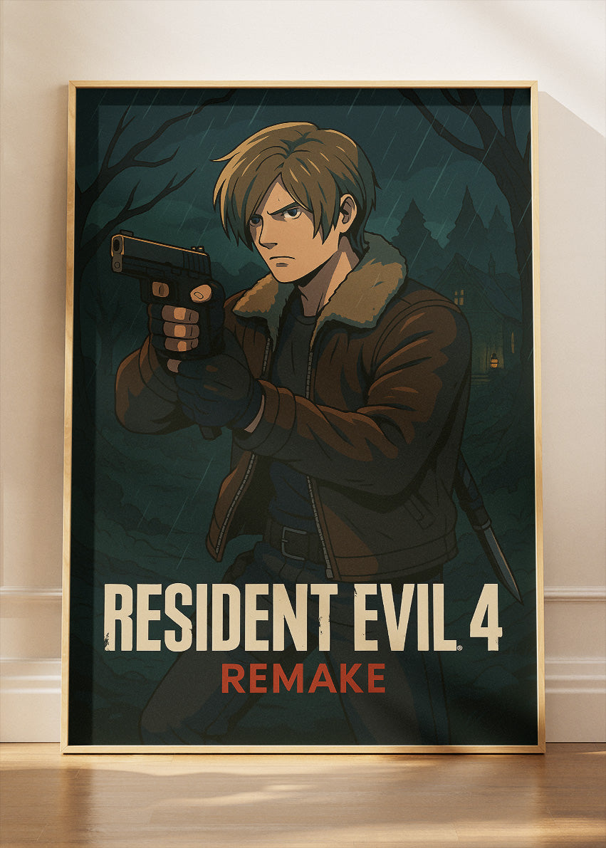 Survival Horror Action Wall Art Poster & Canvas – Dark Cinematic Gaming Artwork
