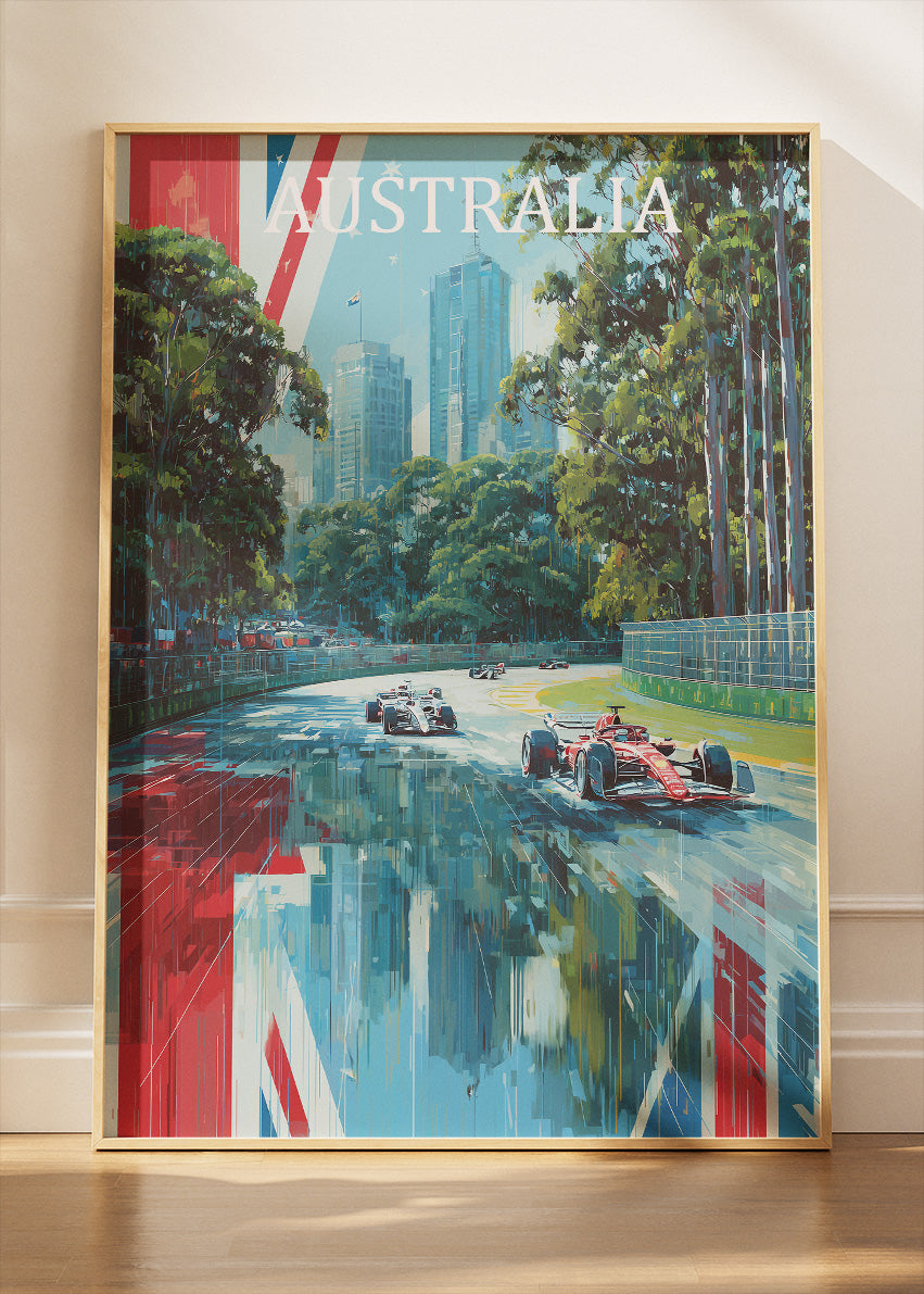 Australia Formula Racing Urban Poster & Canvas Print | Modern City Circuit Wall Art
