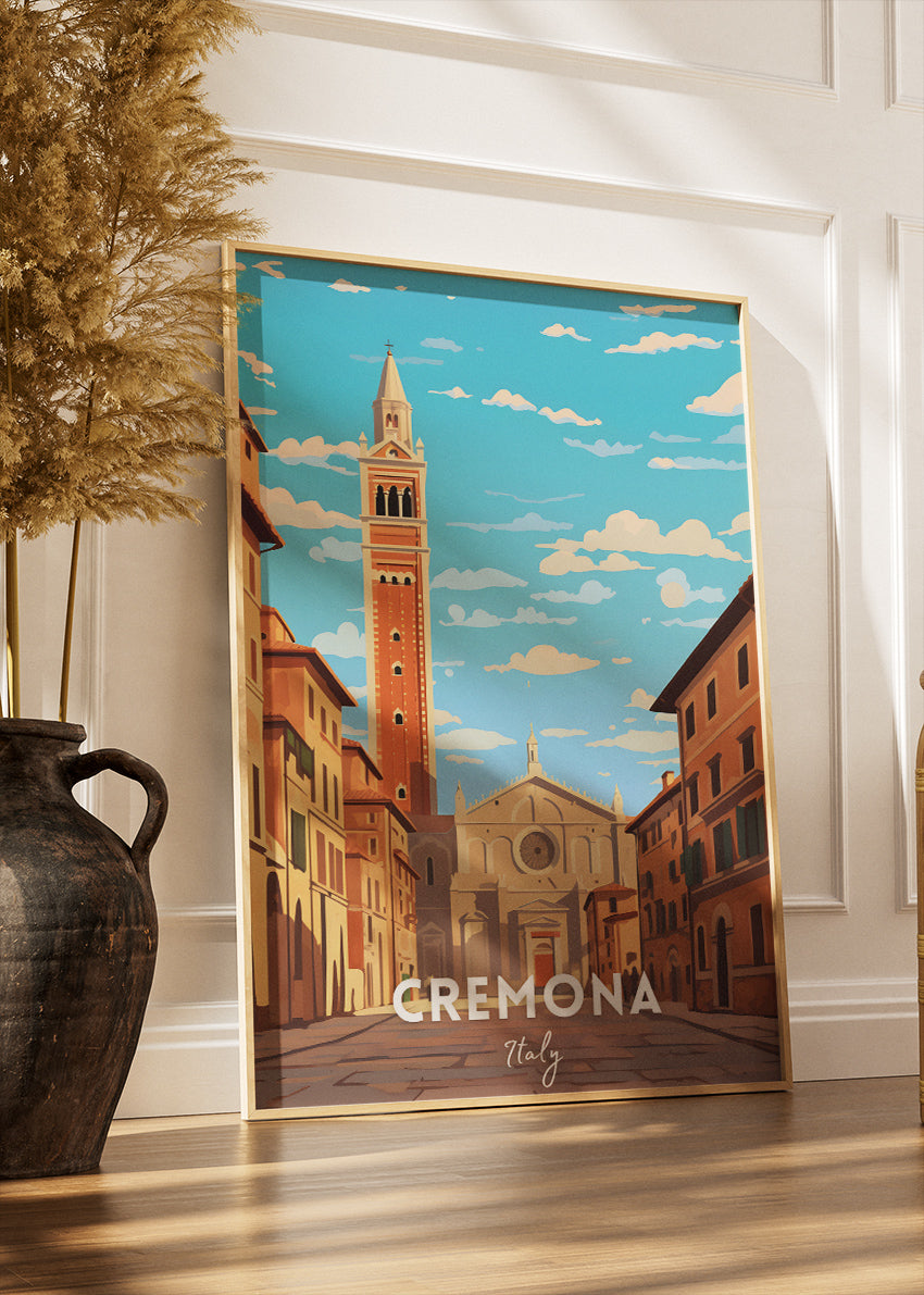 Cremona Italy Poster & Canvas Print – Illustrated Italian Cityscape Wall Art
