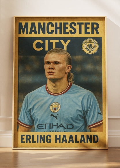 Manchester City Erling Haaland Wall Art | Iconic Football Poster & Canvas
