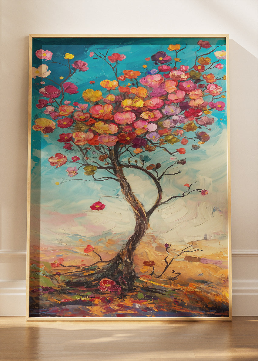 Colorful Blossom Tree Abstract Landscape Canvas & Poster Print – AI PRINT LAB