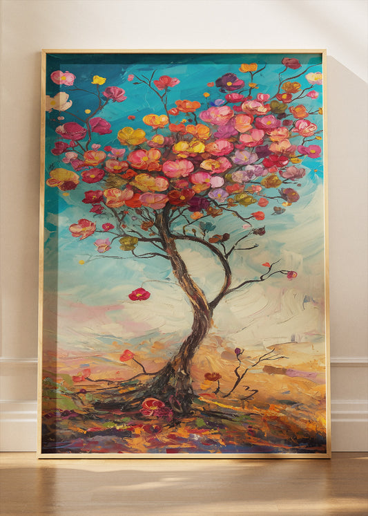 Colorful Blossom Tree Abstract Landscape Canvas & Poster Print – AI PRINT LAB