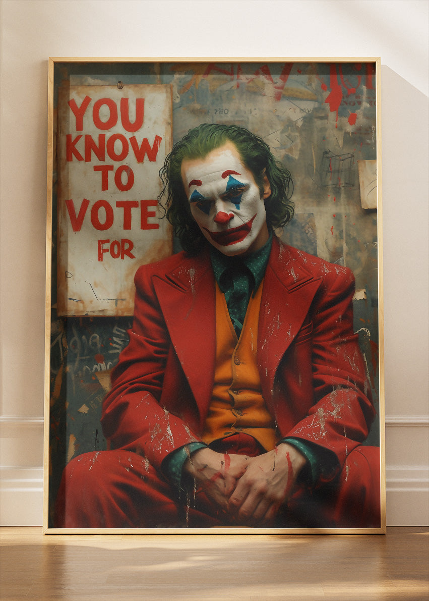 Joker Vote Poster Cinematic Portrait Canvas & Poster Print – AI PRINT LAB
