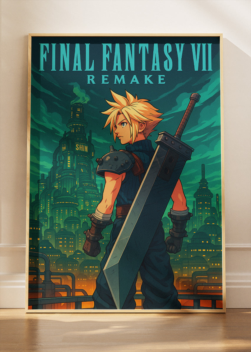 Epic Fantasy RPG Wall Art Poster & Canvas – Futuristic City Gaming Artwork