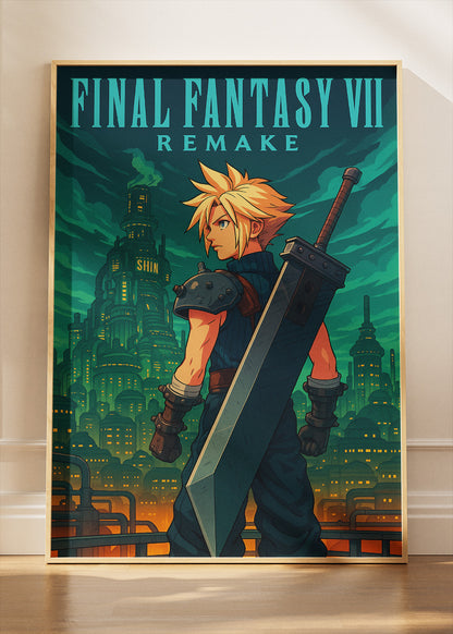 Epic Fantasy RPG Wall Art Poster & Canvas – Futuristic City Gaming Artwork