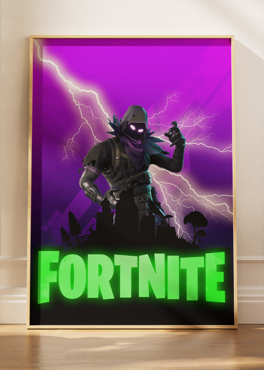 Fortnite Gaming Wall Art Poster & Canvas – Neon Storm Action Artwork