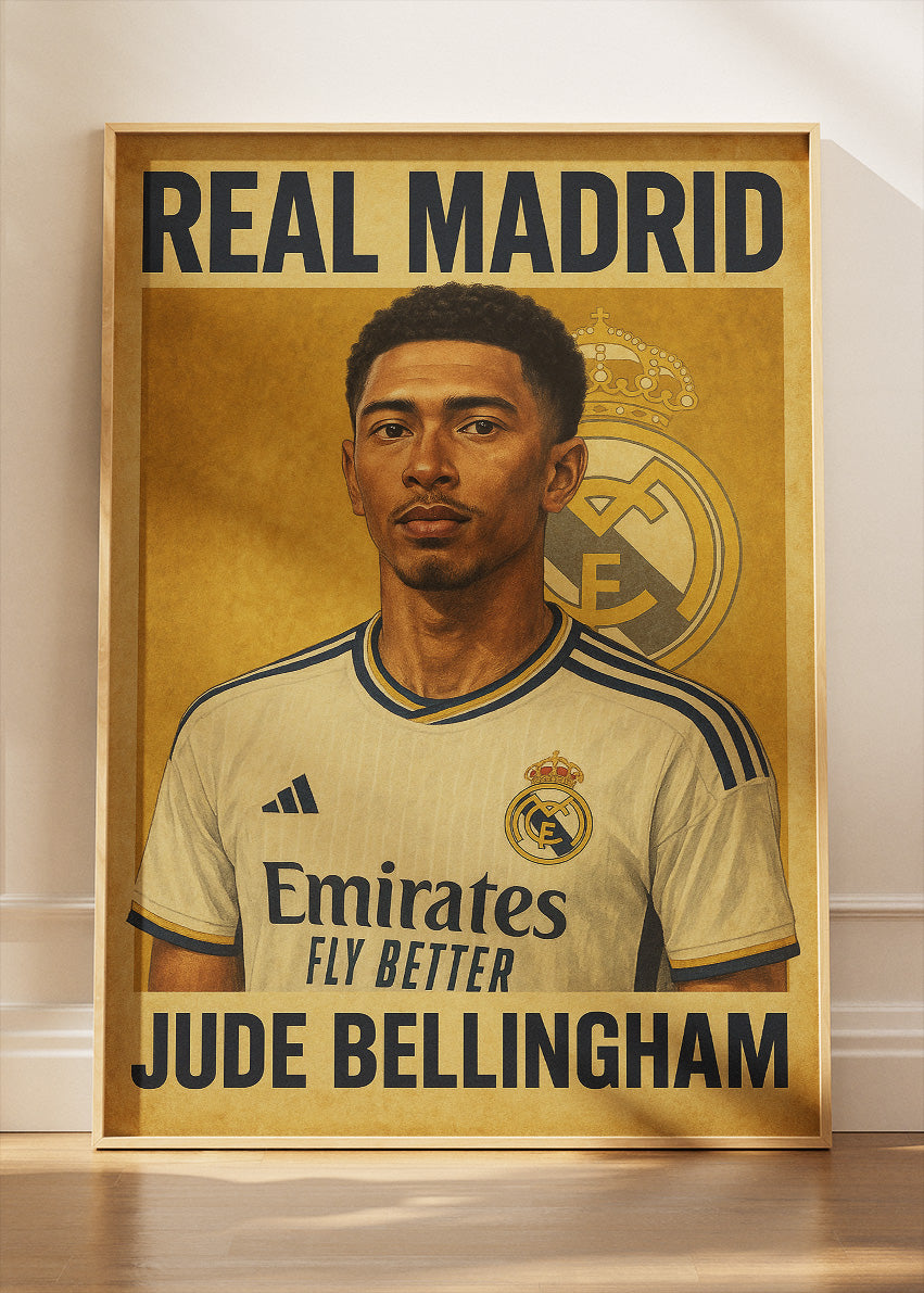 Real Madrid Jude Bellingham Wall Art | Iconic Football Poster & Canvas