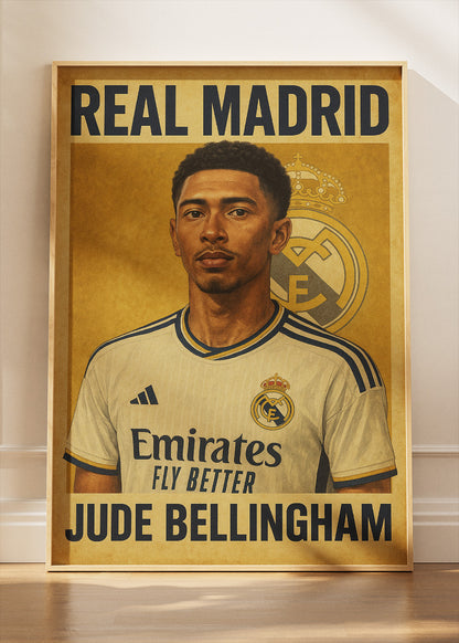 Real Madrid Jude Bellingham Wall Art | Iconic Football Poster & Canvas