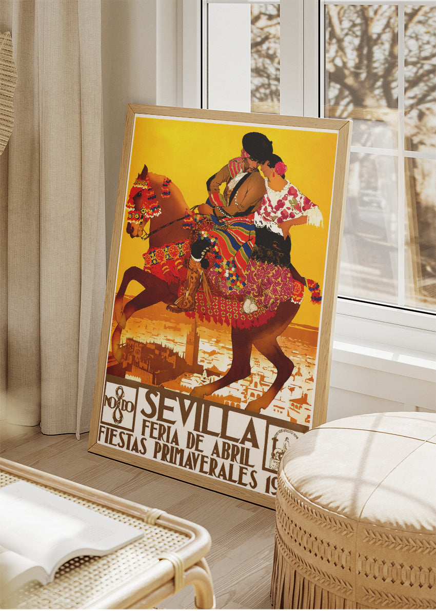 Sevilla Feria de Abril 1934 Poster & Canvas Print – Vintage Spanish Festival Art