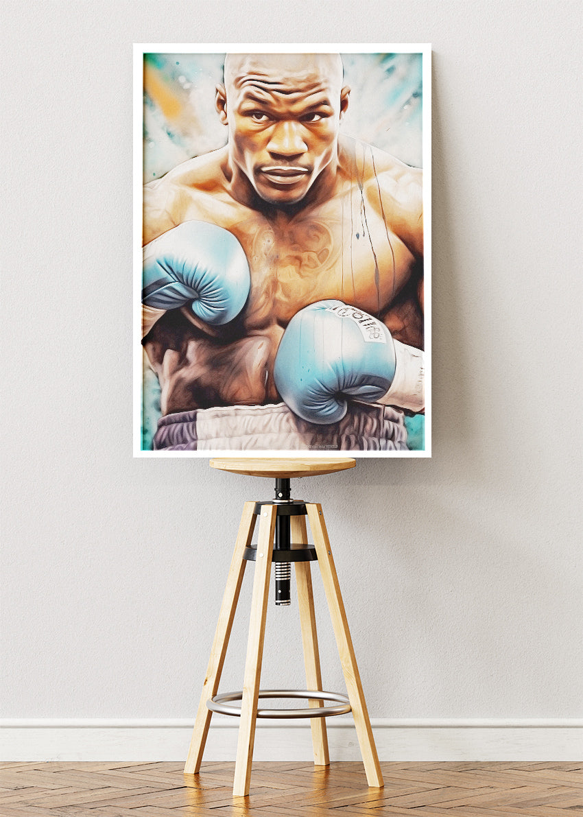 Floyd Mayweather Jr. Boxing Portrait Poster & Canvas Art Print – Precision and Power Wall Art