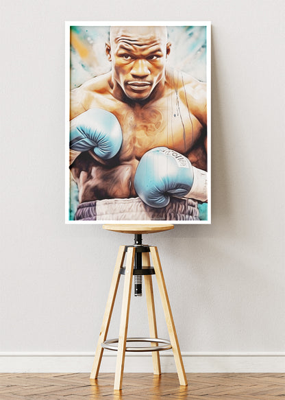Floyd Mayweather Jr. Boxing Portrait Poster & Canvas Art Print – Precision and Power Wall Art