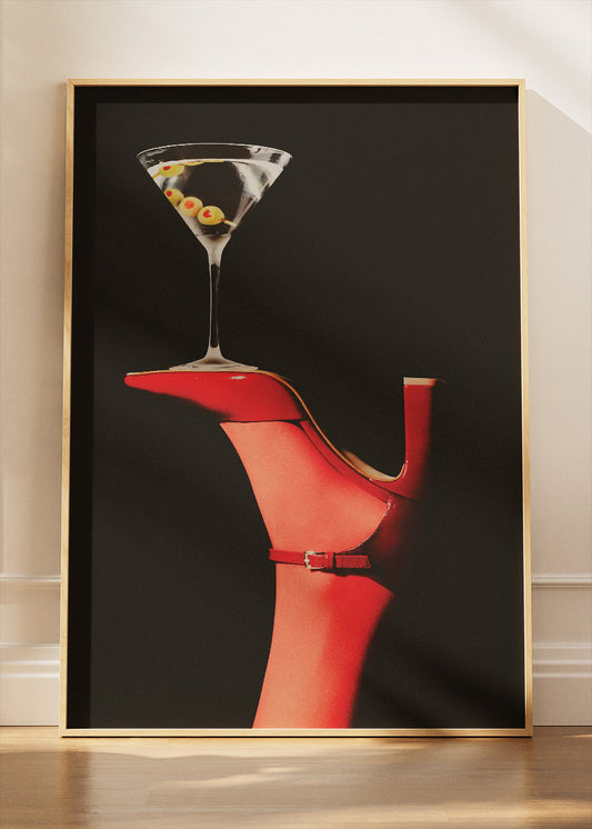 Martini High Heel Poster & Canvas Print | Fashion Cocktail Wall Art