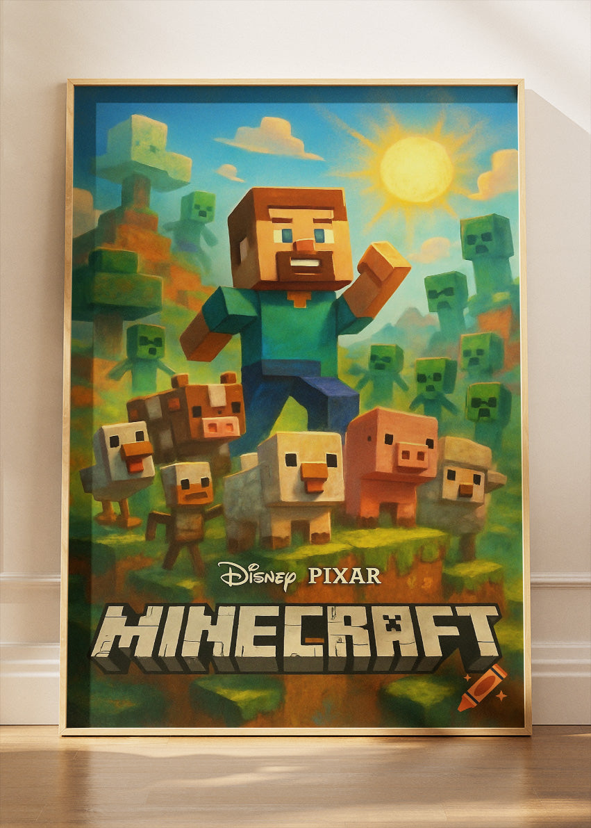 Minecraft Wall Art Poster & Canvas – Cute Block World Adventure Gaming Artwork