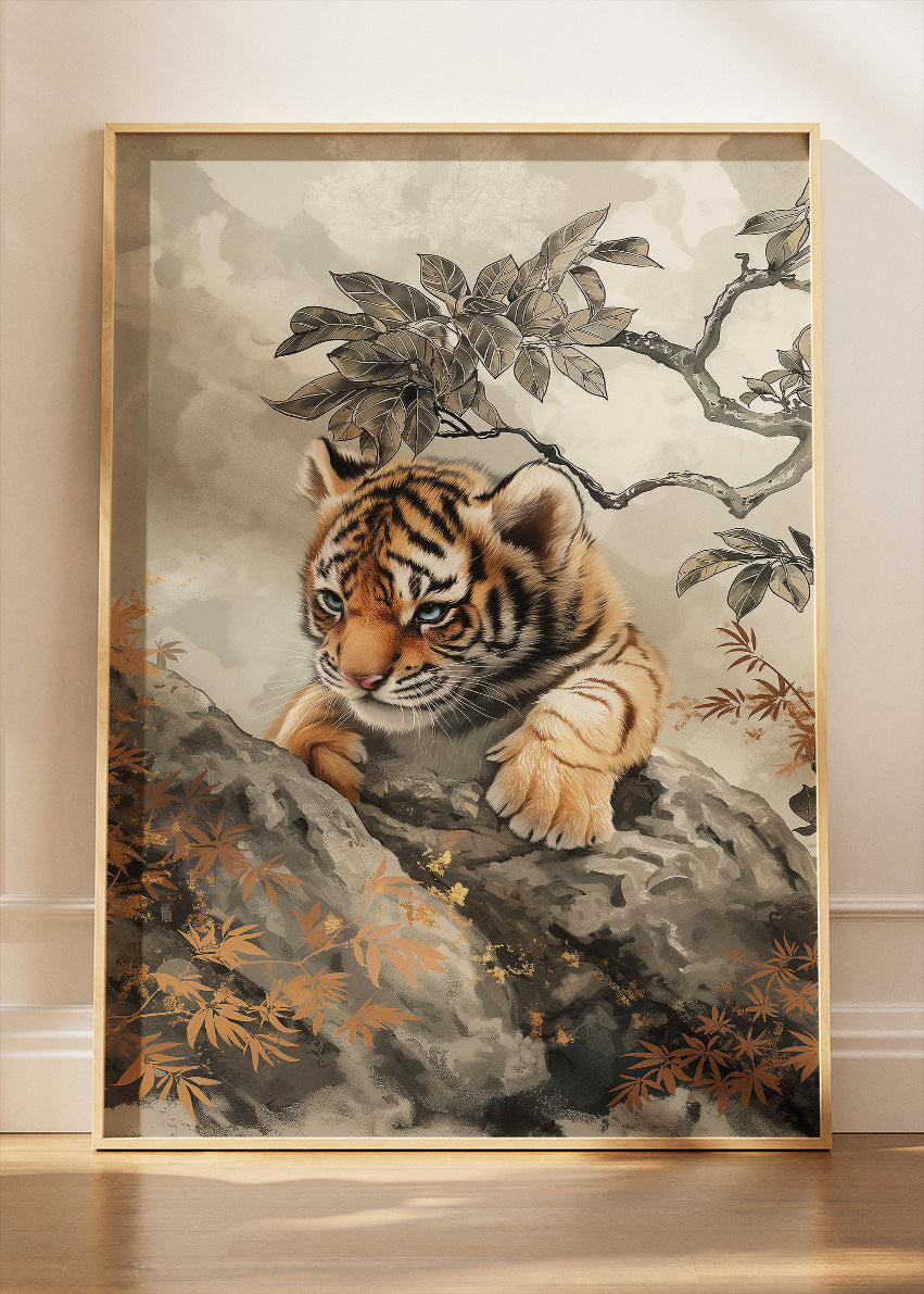 Tiger Cub Poster & Canvas Print – Elegant Wildlife Nursery & Nature Art