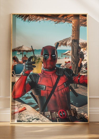 Deadpool Beach Vibes Canvas & Poster Print – AI PRINT LAB