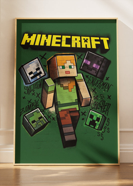 Minecraft Wall Art Poster & Canvas – Character & Mobs Adventure Gaming Artwork
