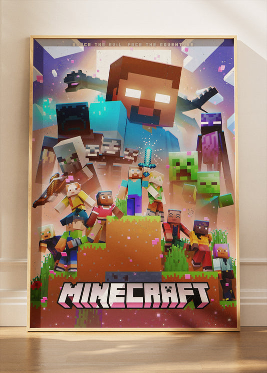 Minecraft Wall Art Poster & Canvas – Epic Adventure & Mobs Gaming Artwork