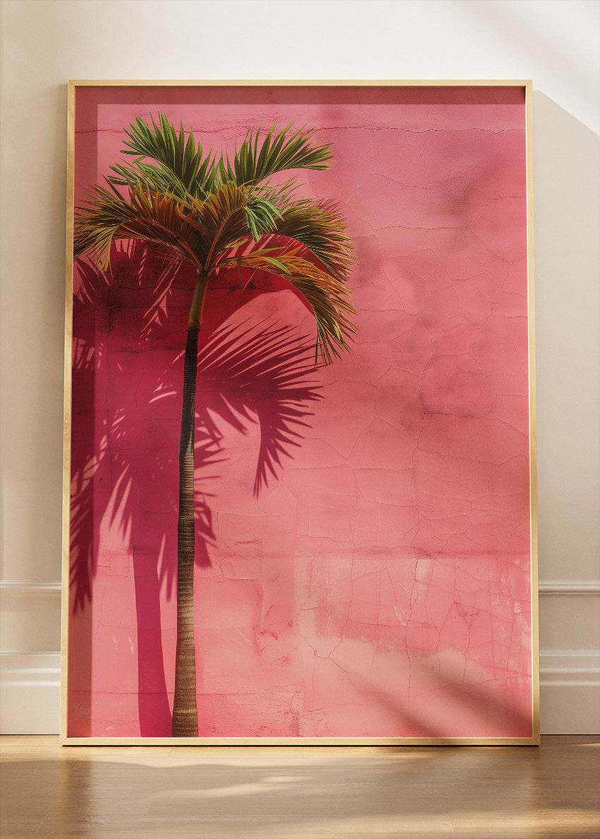 Minimal Palm Tree Pink Wall Canvas & Poster Print – AI PRINT LAB
