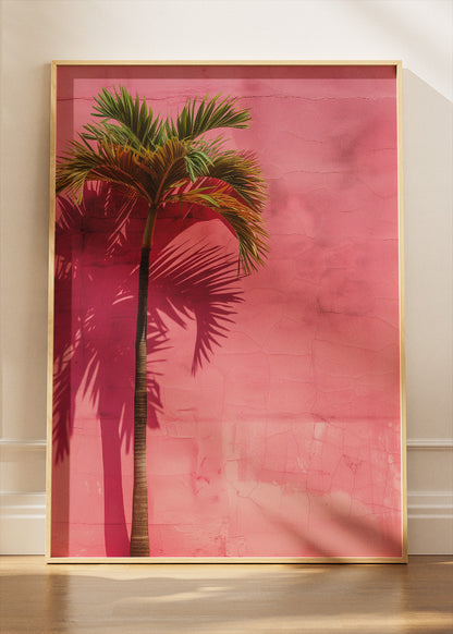 Minimal Palm Tree Pink Wall Canvas & Poster Print – AI PRINT LAB