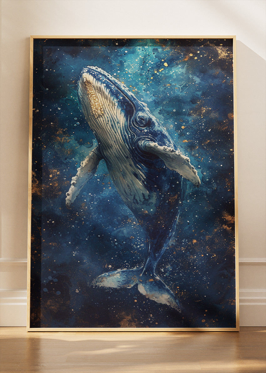 Cosmic Whale Poster & Canvas Print – Dreamy Ocean Space Wall Art