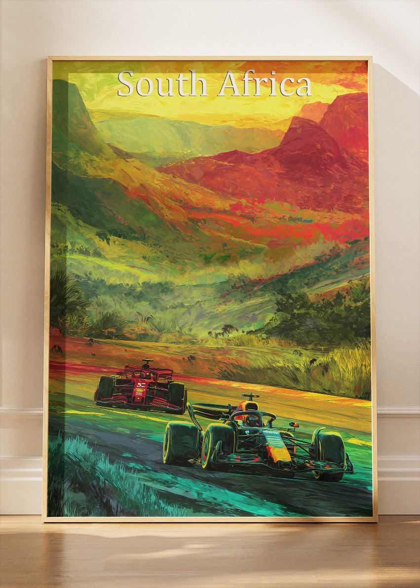 South Africa Sunset Mountain Formula 1 Canvas Print & Poster – AI PRINT LAB