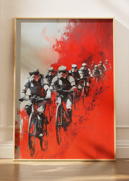 Stormtrooper Cycling Art Print & Canvas – Sci-Fi Bicycle Wall Art
