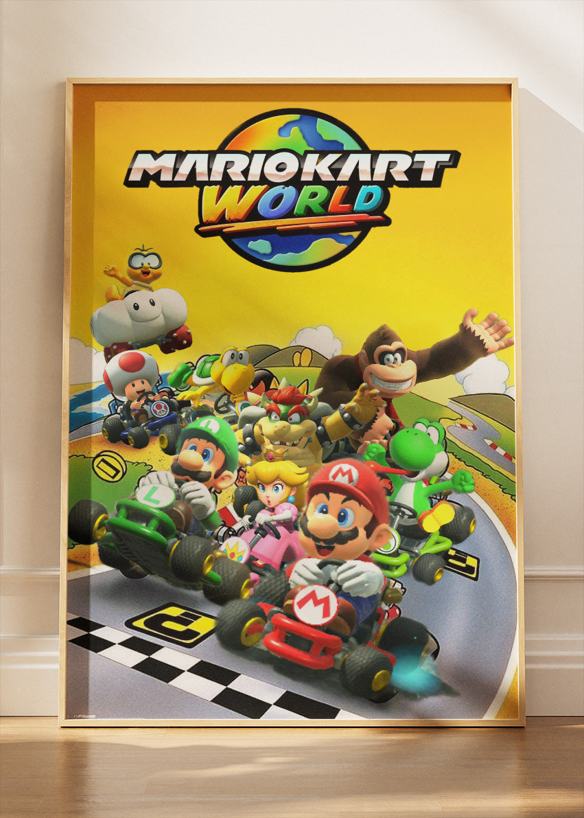 Mario Kart World Wall Art Poster & Canvas – Iconic Racing Heroes Gaming Artwork