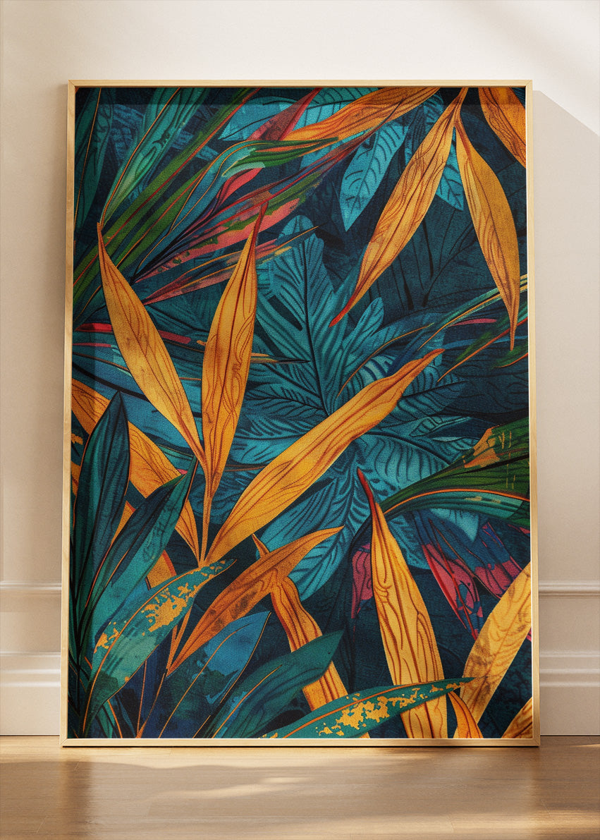 Tropical Jungle Leaves Pattern Canvas & Poster Print – AI PRINT LAB