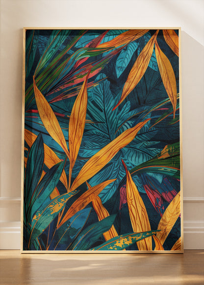 Tropical Jungle Leaves Pattern Canvas & Poster Print – AI PRINT LAB