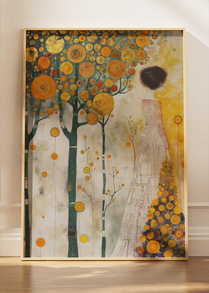 Golden Tree Dream Abstract Figure Canvas & Poster Print – AI PRINT LAB