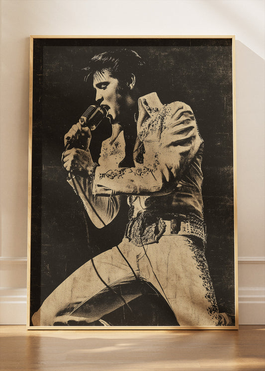 Elvis Presley Inspired Vintage Concert Poster – Retro Rock 'n' Roll Wall Art Print & Canvas