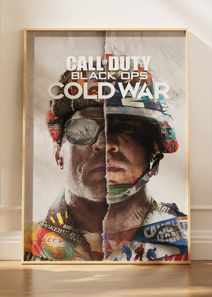Call of Duty Black Ops Cold War Wall Art Poster & Canvas – Iconic Dual Soldier Gaming Artwork