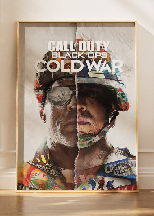 Call of Duty Black Ops Cold War Wall Art Poster & Canvas – Iconic Dual Soldier Gaming Artwork