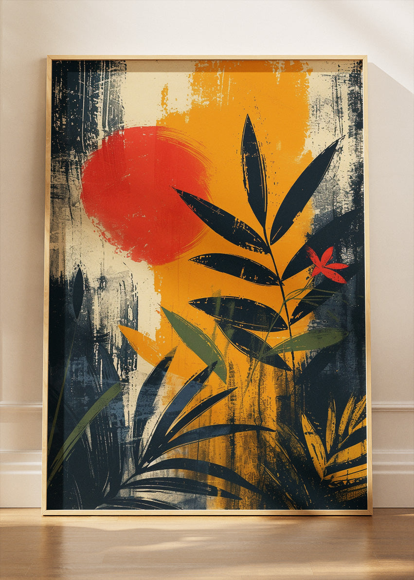 Abstract Botanical Sunset Canvas & Poster Print – AI PRINT LAB