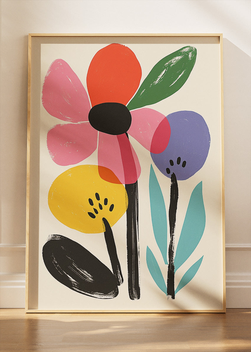 Modern Minimalist Floral Illustration Canvas & Poster Print – AI PRINT LAB