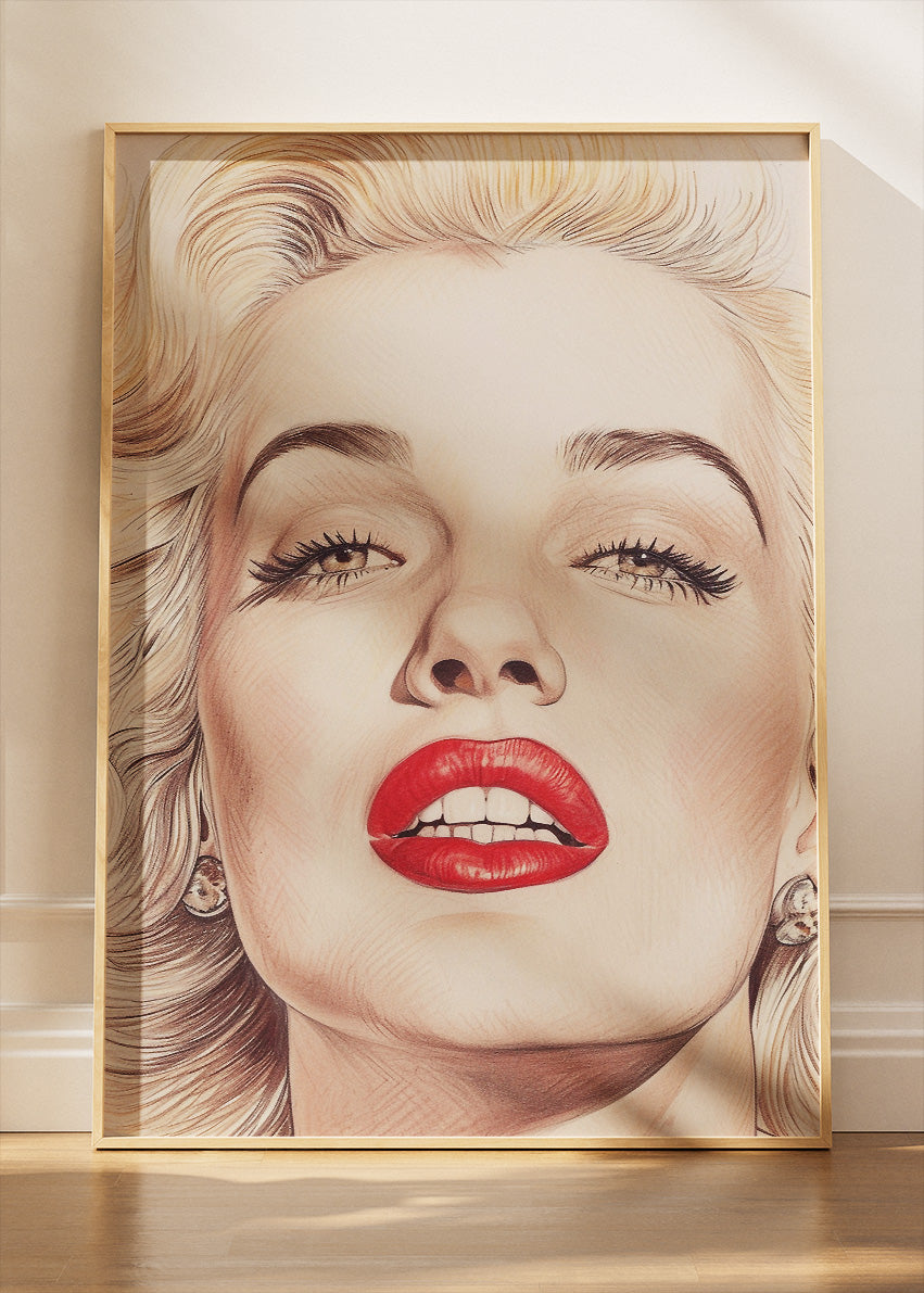 Marilyn Monroe Classic Hollywood Portrait – Vintage Glamour Wall Art Poster & Canvas