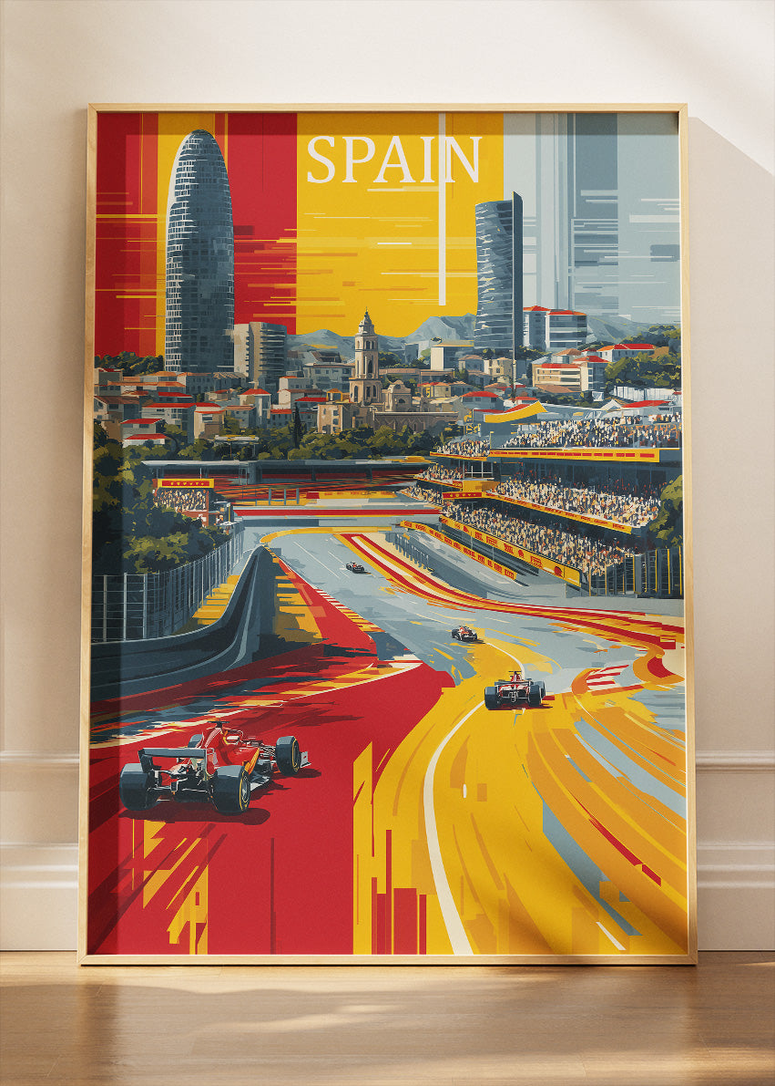 Spain Barcelona Formula 1 Circuit Canvas Print & Poster – AI PRINT LAB