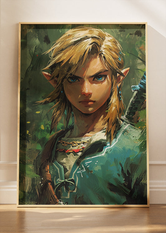 The Legend of Zelda Tears of the Kingdom Wall Art Poster & Canvas – Iconic Link Portrait Gaming Artwork