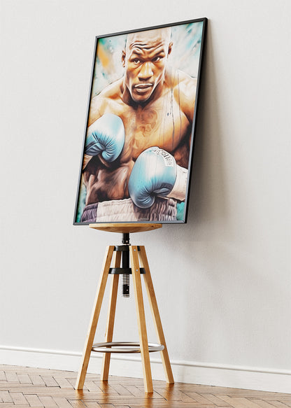 Floyd Mayweather Jr. Boxing Portrait Poster & Canvas Art Print – Precision and Power Wall Art